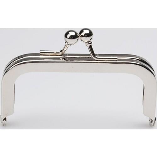 4 " x 2" Nickel Purse Frame with Standard Ball Clasp