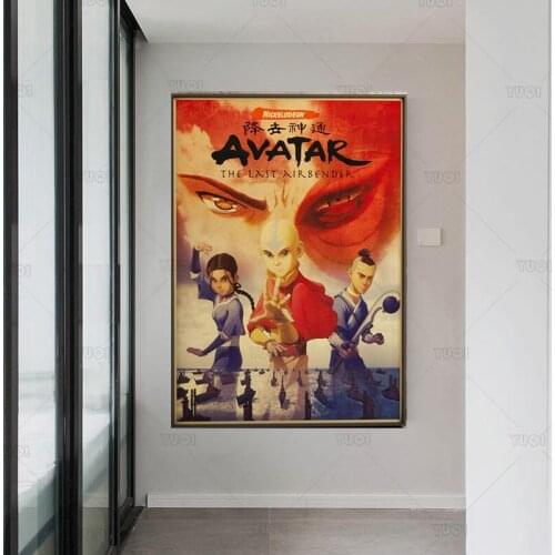 Avatar Airbender Anime Retro Poster Art Decor Home Decor Room living Cartoon Wall Decor Quality Canvas Painting