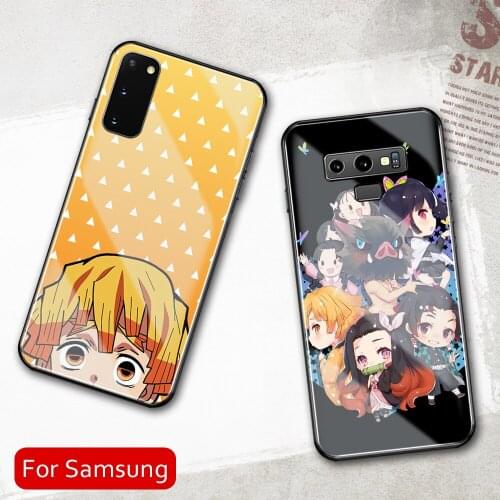 For Samsung Galaxy A60 A31 A51 A71 A52 A32 4G 5G A50 A70 Cover Demon Slayer Glass Back Phone Case