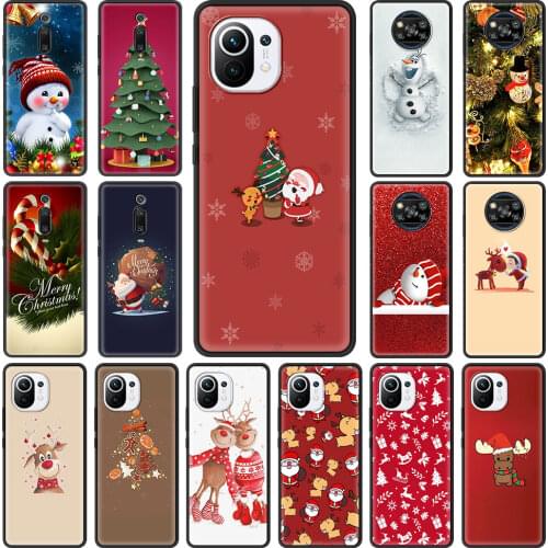 Christmas Santa Reindeer Tree Phone Case for Xiaomi Mi Poco X3 NFC M3 F1 10T 9T Pro Note 10 A2 8 Lite 5G 11 CC9 9 SE 11 Cover