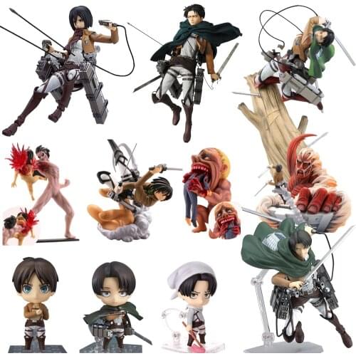 Anime Attack on Titan Figure Eren Jaeger Colossal Egg Ackerman Levi Rivaille PVC Action Model Toy 10-15cm