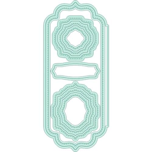 Elegant Stitched Frames Slimline Metal Cutting Dies Greeting Card Scrapbook Diary Handmade Decoration Embossing DIY New 2021