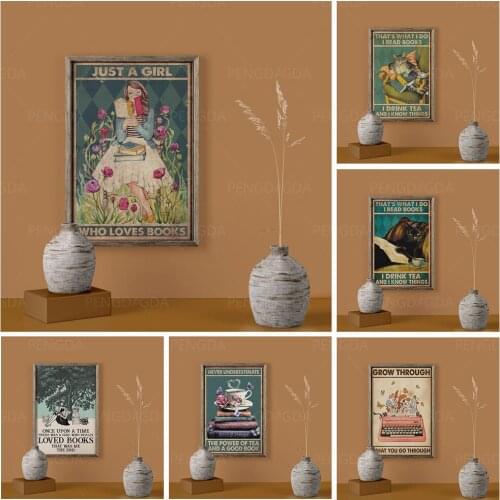 Canvas Wall Art Printed Pictures Poster Grow Through Paintings Book Home Decoration Just A Girl Modular Living Room No Framework