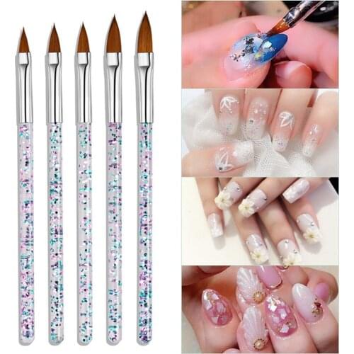 5pcs Nail Liner Brush Pen Nail Durable High-quality Easy Operate Dotting Painting Drawing Carving Glitter Handle Manicure Tool