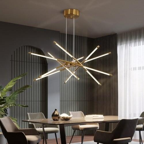 Creative Style Simple Atmosphere Living Room Bedroom Light Personalized Fashion Bar Restaurant Line Chandelier