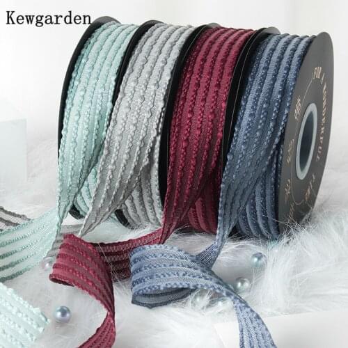 Kewgarden DIY Hair Bow Accessories Dot Stripe Ribbon 1" 25mm Handmade Tape Riband Webbing 16 Yards
