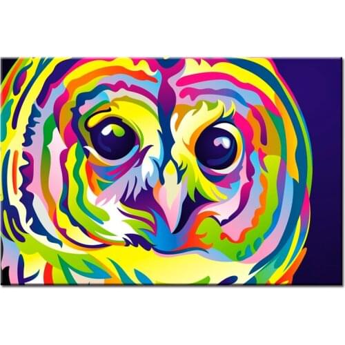 Fashion Framed Wall Art Picture Gift Home Decoration Canvas Print painting Color owl series poster wholesale