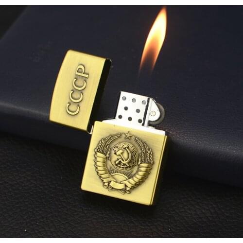 Inflatable Lighter CCCP Creative Grinding Wheel Open Flame Lighter Gift for Men Gadgets for Men Smoking Accessories Lighter