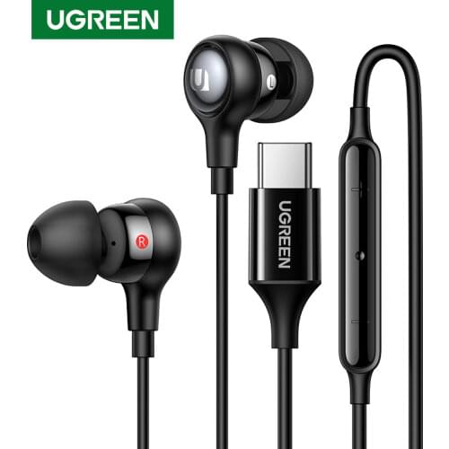 UGREEN USB Type C Earbuds Wired Earphones Microphone Headphones HiFi Stereo For 2021 iPad Pro Samsung Galaxy S21 Google Pixel 5