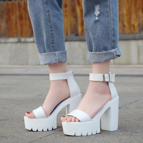 2020 new womens sandals super high heel Solid color Buckle Simple and versatile Round head Open toes Sexy party sandals U23-14