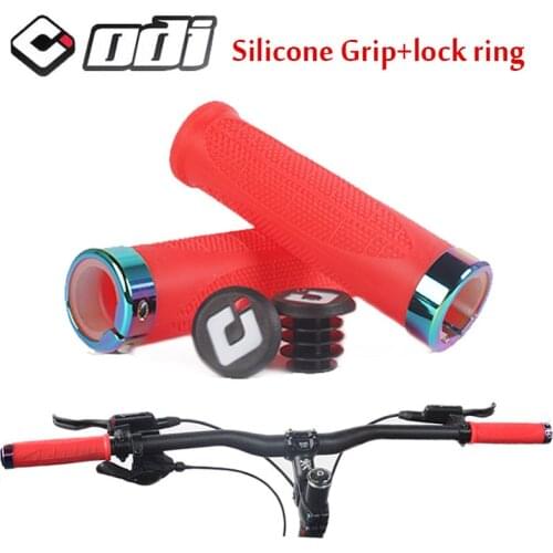 ODI 1 Pair Bicycle Handlebar Grip Road Mountain Bike Handle Bar Cover Grip With Aluminum Alloy Lock Ring Cycling Accessories