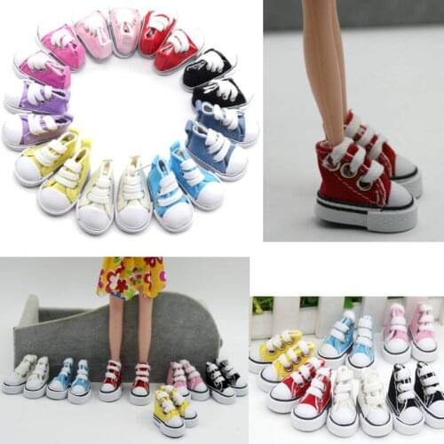 15Style 1Pair Mini Doll 5cm Canvas Shoes Denim Canvas Shoes For Doll Boots Dolls Sneakers Accessories