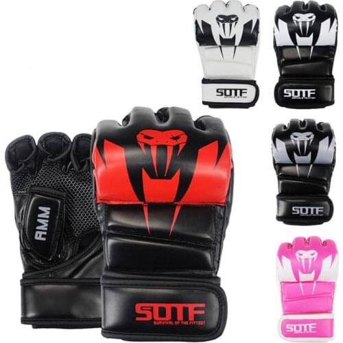 Fingerless Gloves MMA Adult Fighting Gloves Muay Thai Sanda Karate Training Boxing Gloves Boxing Training Fitness Equipment