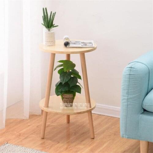 Simple Modern End Table Living Room Furniture Solid Wooden Tea Table Bedroom Portable Round Coffee Table Balcony Side Table