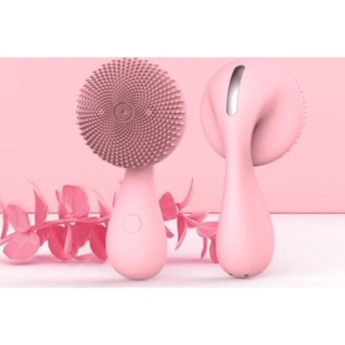Silicone Facial Cleanser Rotating Magnetic Bead Sonic Vibration Multi-speed Adjustable Facial Cleaner Wireless Magnetic Charging