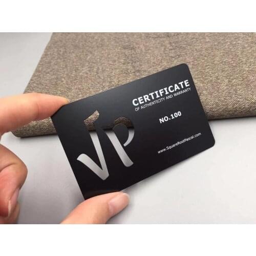 Stainless steel laser etching black metal business card