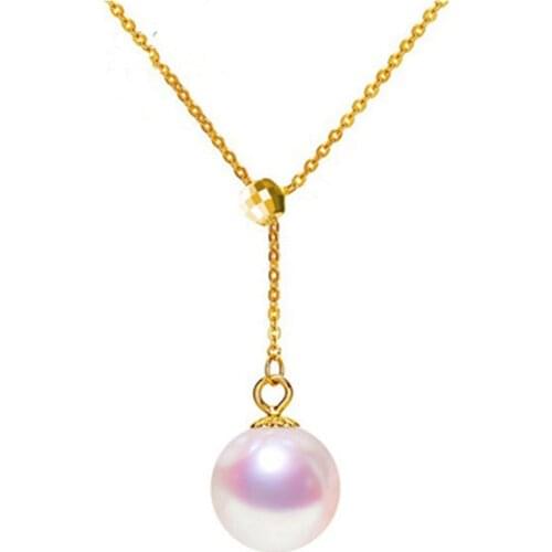 XF800 Fine Jewelry Real 18K Gold Pendant Necklace Natural AKOYA Seawater Pearl Genuine AU750 Chain For Women Luxury Gift D513