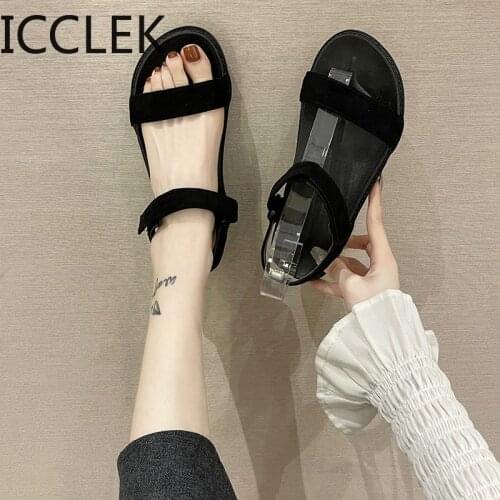 Womens Sandal Shoe Platform Womens White Sneakers Sandal Shoes 2021 Summer Open Toe Fashion Low Heel Shoes sandale confort