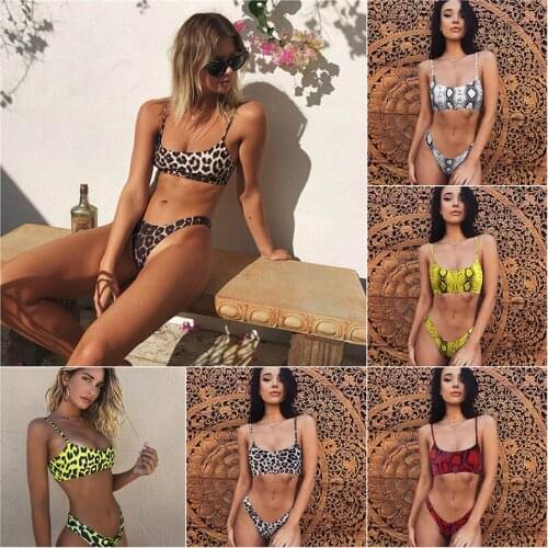Sexy Leopard Bikinis 2019 Micro Bikini Set Push Up Thong Biquini High Cut Swimwear Women Mini Swimsuit Female Bathing Suit