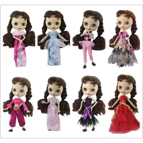 1 Set Fashion Cute Outfit Tops Skirt Dress Casual Daily Clothes for Blythe Boll 11.5 inch Girls Toy