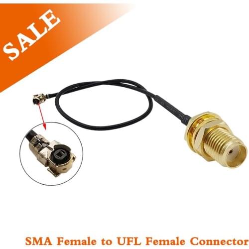 10-50CM SMA Female to UFL Female Connector RF Coaxial Pigtail 1.13 mm Cord Cable SMA Jack to IPX IPEX Socket Adapter for Antenna