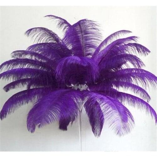 100pcs small pole 100% natural Ostrich Feather 15-75CM/6-30Inch dyed purple for party mask headdress clothing accessories