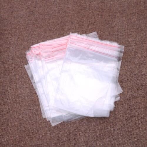 100pcs Clear Plastic Resealable Cellophane Small Bag Packing Storage Seal Bags Jewelry Ziplock Zip Lock Poly Bags 8 Sizes-F1FB
