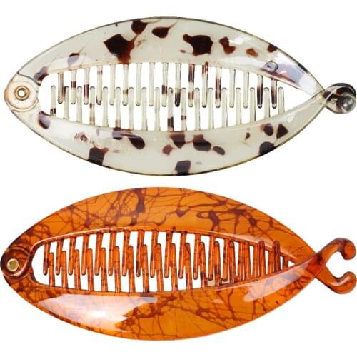 2pcs Banana Fish Clip Grip Slide Hair Comb Lady Girl Hair Barrette Accessory