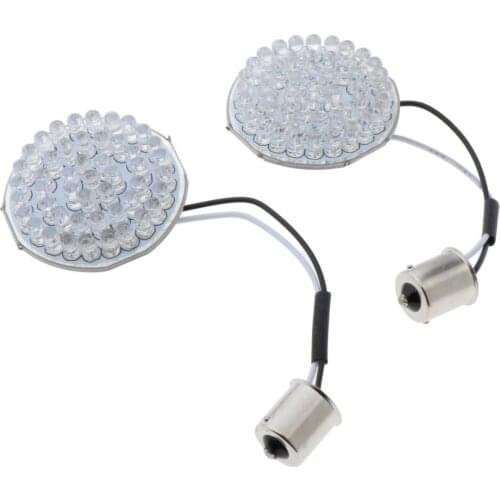 2pcs White Motorcycle Turn Signal Running Lights Bullet LED Turn Signal Indicator Lights Panel for Harley Model