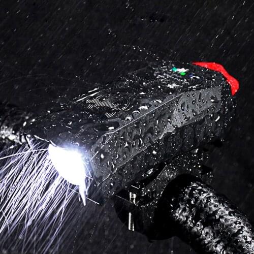 2000mAh Smart Induction Bicycle Light Front With Horn Waterproof Cycling Headlight USB Rechargeable Bike Light Set For Bicycle