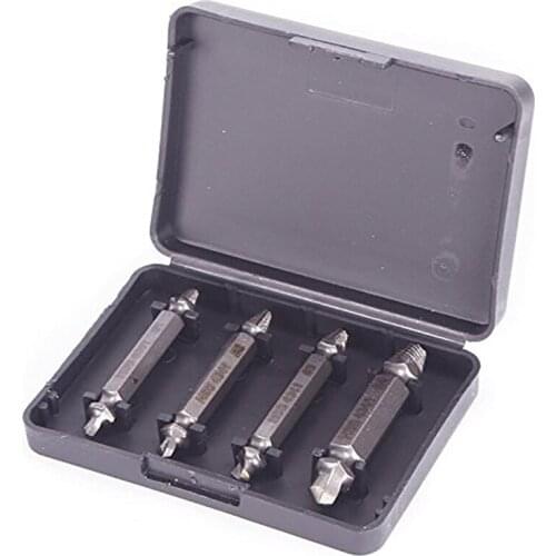 4pcs Damaged Screw Extractor Drill Bits Guide Set Broken Speed Out Easy out Bolt Stud Stripped Screw Remover Tool