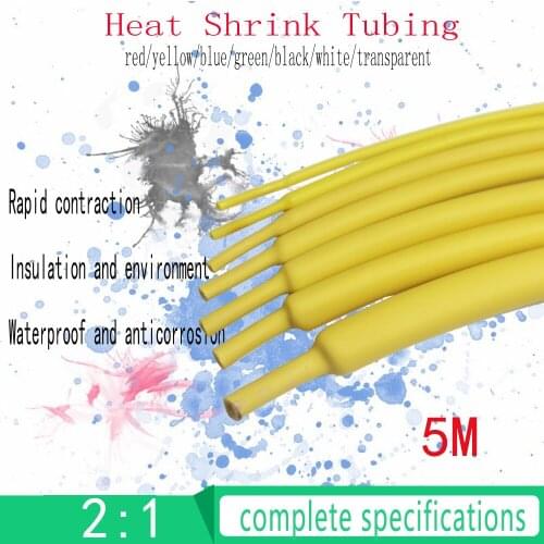5M 10.0MM Heat Shrink Tubing Insulation Shrinkable Tube Assortment Electronic Polyolefin Ratio 2:1 Wrap Wire Cable Sleeve