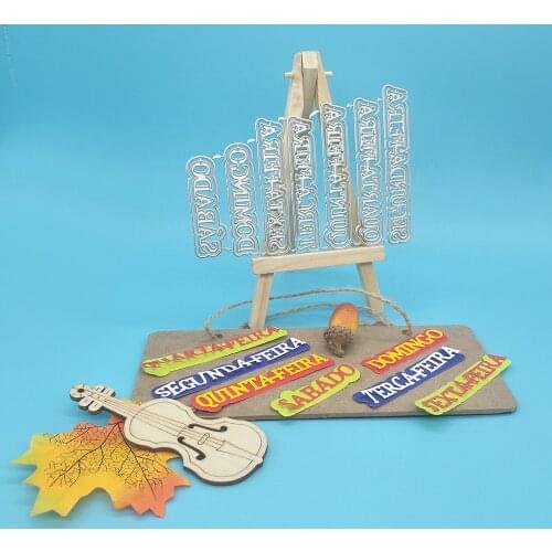 New 7Pcs 1 week words metal cutting dying form frame for collection album photo album decoration carving handmade paper card