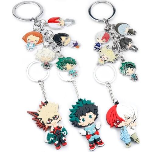 Anime My Hero Academia Keychain Boku No Hero Academia Midoriya Izuku deku Cartoon Enamel Metal Key Chains Charm Pendant Necklace