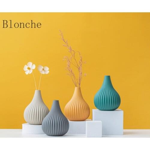 Modison Morandi Color Ceramic Vase Simple Vertical Pattern Home Living Decoration Decorative Vases Ceramic Home Vase
