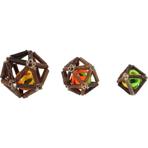 Wooden Cat Mint Ball Handmade Woven Play Toy Ball Catnip with Bells Toy for Pet Kitten catnip Toys