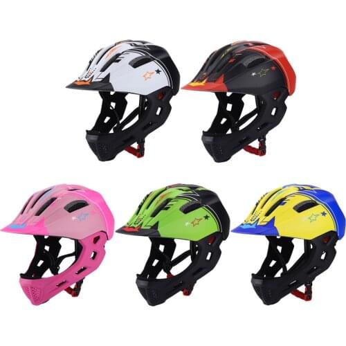 Children Bike Helmets Full Face Covered with USB Charging Light Skateboard Scooter Bicycle Riding for Kids Cycling Equipment