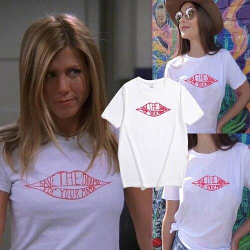Friends Tv Show Save The Drama for Your Mama Cotton Grunge Style 2021 Hot Sale Women Hipster T-shirt Vintage Letters Prin Tops