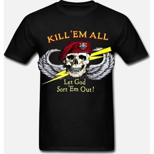 T SHIRT JRS Enterprises 1986 Kill Em All Let God Sort Em Out T-Shirt