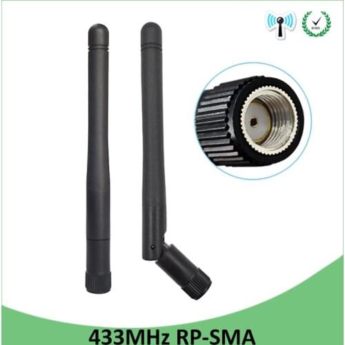 10pcs 433MHz antenna 3dbi RP-SMA Connector 433 mhz antena rubber antenne for wireless watermeter Gasmeter Lorawan Emeter