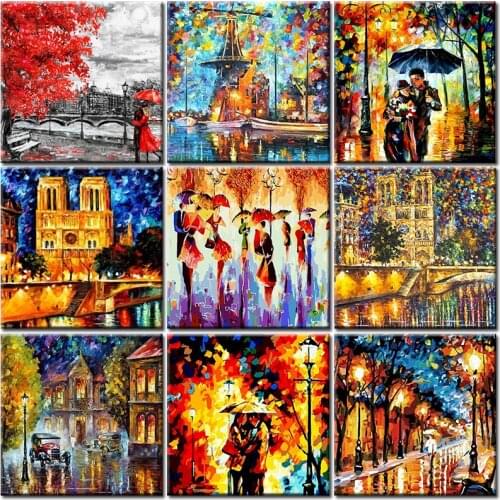 Painting By Numbers DIY Abstract Romantic Landscape Oil Acrylic Painted Beautiful Coloring Wall Art Pictures Decoration Framed