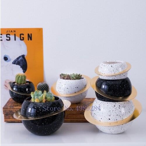 Creativity Ceramics Vase Planet Universe Flower Pot Modern Home Decoration Accessories Lovely Flower Vases for Weddings