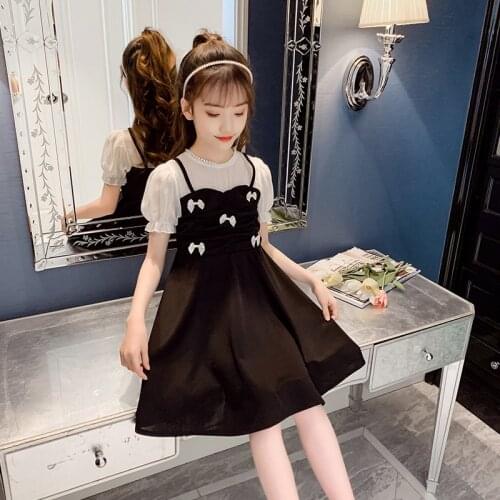 Outfits for Children Light Summer Dresses 2021 Little Girl Elegant Chiffon Princess Party Dress Teenage Girls Boutique Clothes