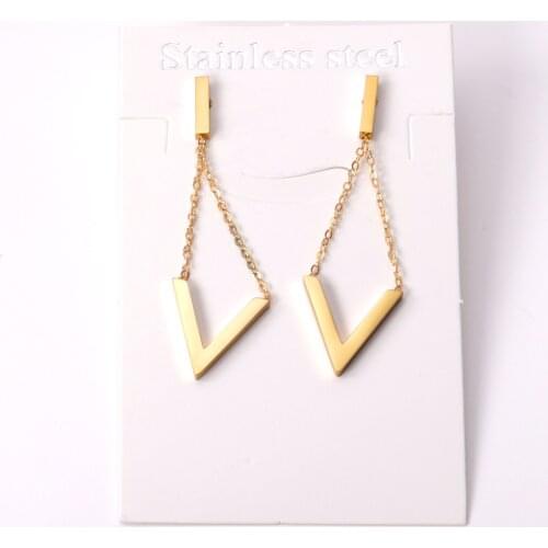 Trendy 316L Stainless Steel Drop Earrings Korean Styles Gold/Silver Color for Women Fashion Jewelry Gift