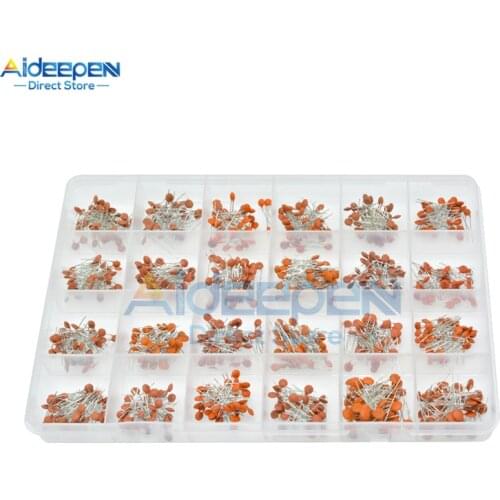 960Pcs/lot 50V Ceramic Capacitor Set 24 Value*40 Pcs=960Pcs 2PF-0.1UF Ceramic Capacitors Kit 10% Tolerance With Plastic Box