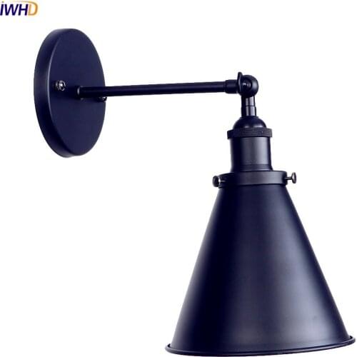 IWHD Loft Style Retro Wall Light Fixtures Stair Bar Bedroom Black Edison Industrial Wall Sconce Home Lighting Wandlampen