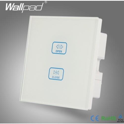 2 Gang Curtain Switch New Design Wallpad White Crystal Glass Switch Electric Touch Curtain Shutter Window Control Wall Switch