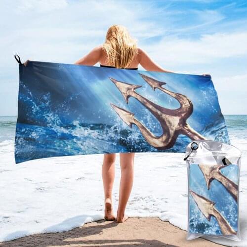 Wearable Bath Towel Trident Emerging From The Sea Soft and Absorbent Unique Towel for Hotel Home Bathroom Gifts Women Bathrob