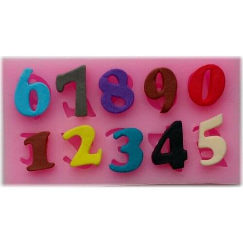 Numbers 3D Shaped Fondant Cake Mold Chocolate Candy Making Mold Small Pastry Mould Cake Decorating Silicone Mold Cake Tools