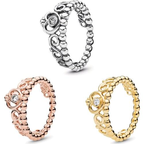 New Products Fashion Shiny Crown Ring Women Engagement Jewelry Anniversary Gift